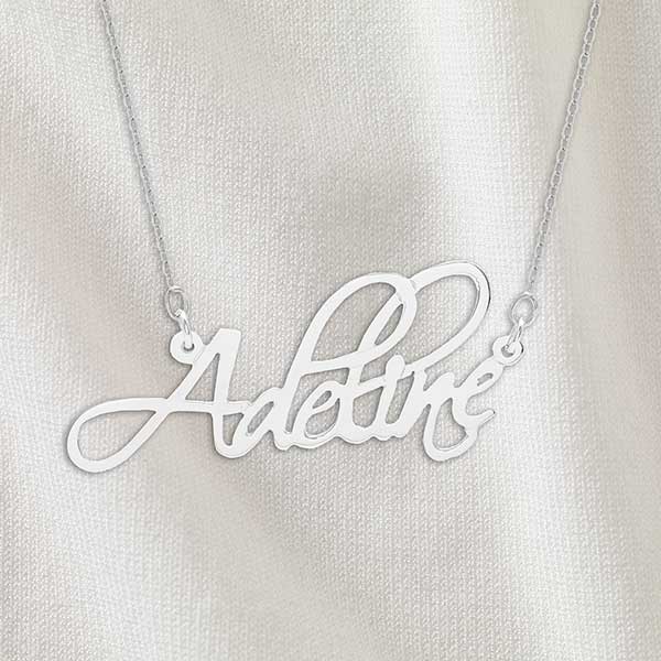 Personalized Fancy Script Name Necklace - 32819D