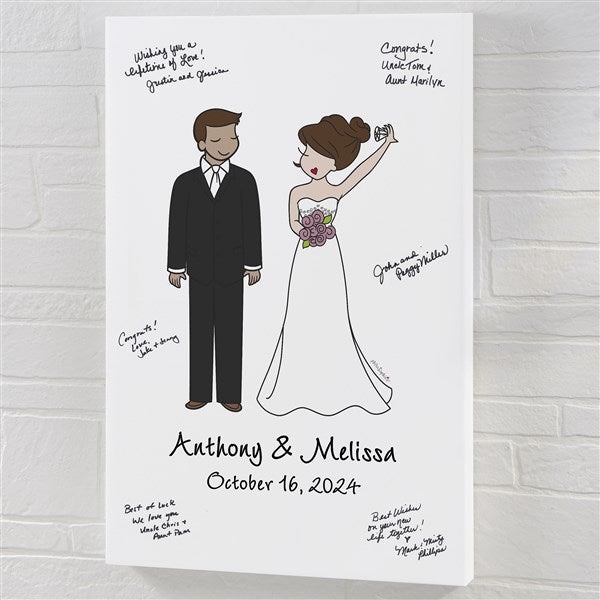 Personalized Canvas Wedding Guest Book - Wedding Couple by philoSophie's - 32851