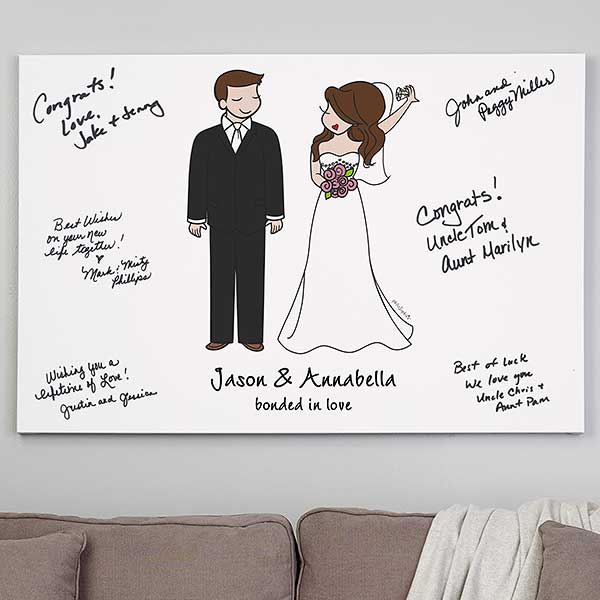 Personalized Canvas Wedding Guest Book - Wedding Couple by philoSophie's - 32851