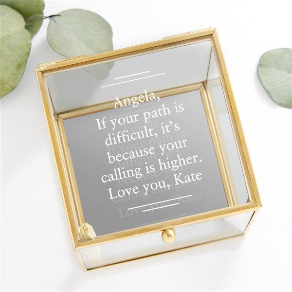 Write Your Message Personalized Glass Jewelry Box - 32853