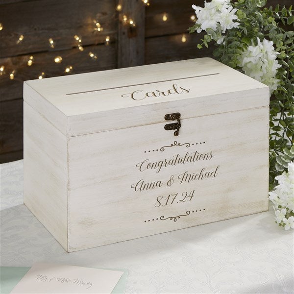 Write Your Own Personalized Wedding Wood Card Box