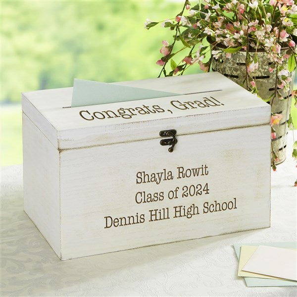 Write Your Own Personalized Graduation Wood Keepsake Card Box - 32859