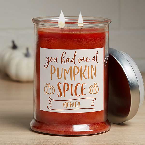 You Had Me At Pumpkin Spice Personalized Candle Jars - 32863