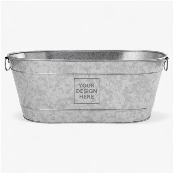 Personalized Logo Galvanized Beverage Tub  - 32867