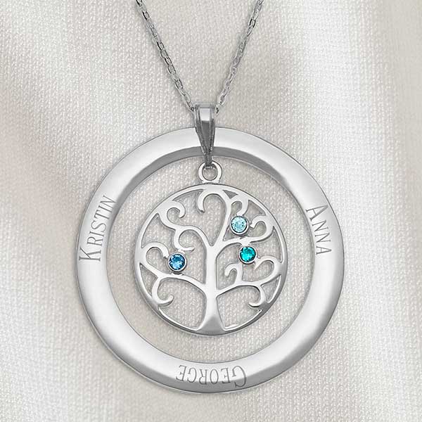 Family Tree Personalized Birthstone Necklaces - 32868D