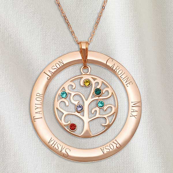 Family Tree Personalized Rose Gold 