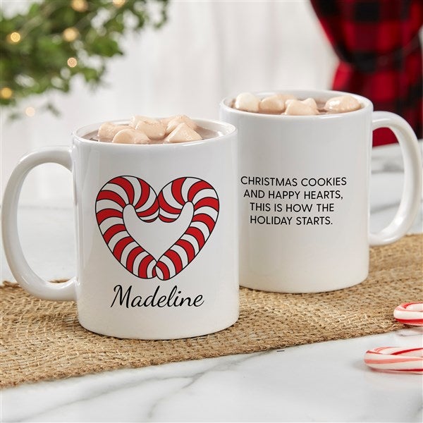 Precious Moments Candy Cane Heart Personalized Mugs - 32879