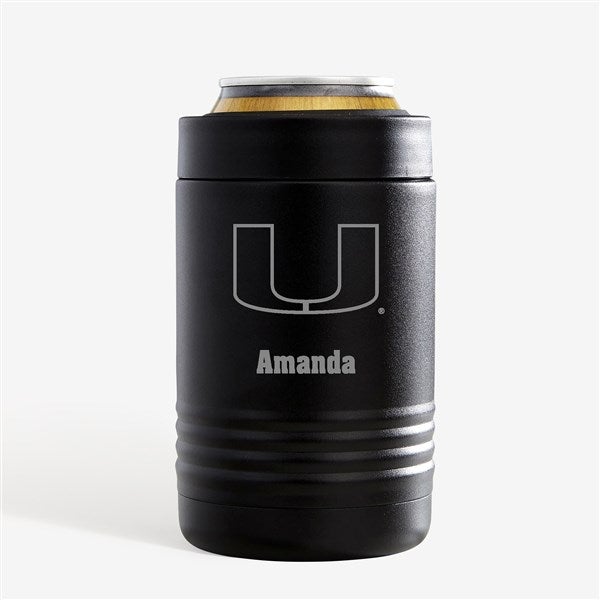 NCAA Miami Hurricanes Personalized Stainless Insulated Beer Can Holder - 32910