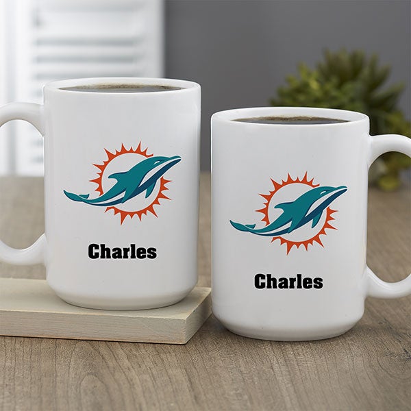 NFL Miami Dolphins Personalized Coffee Mug 15oz White