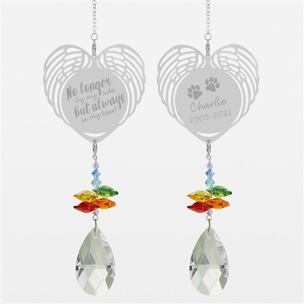 Paw Prints On My Heart Personalized Heart Suncatcher  - 32966