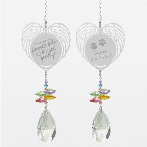 Paw Prints On My Heart Personalized Heart Suncatcher  - 32966