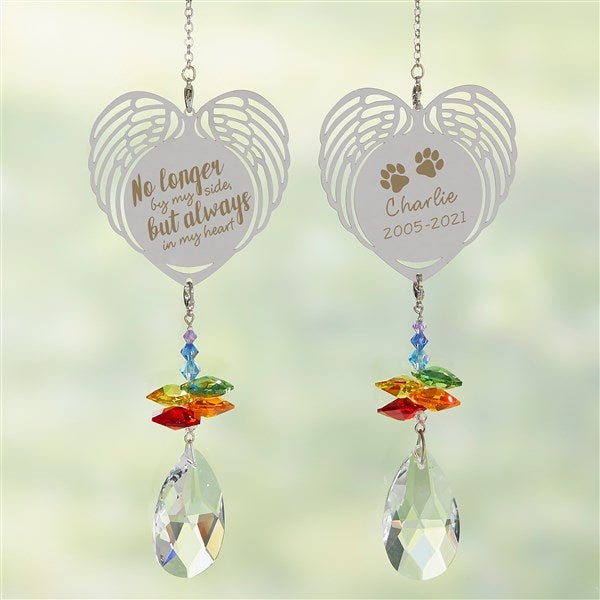 Paw Prints On My Heart Personalized Heart Suncatcher  - 32966