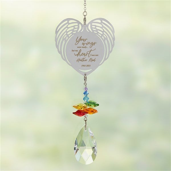 Your Wings Personalized Memorial Heart Suncatcher  - 32968