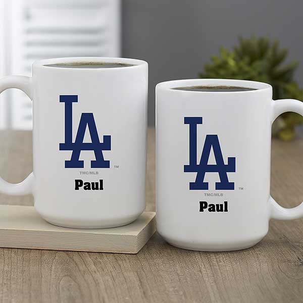 Custom Personalized Los Angeles Dodgers Logo White 15 oz Ceramic Coffee Mug  Cup