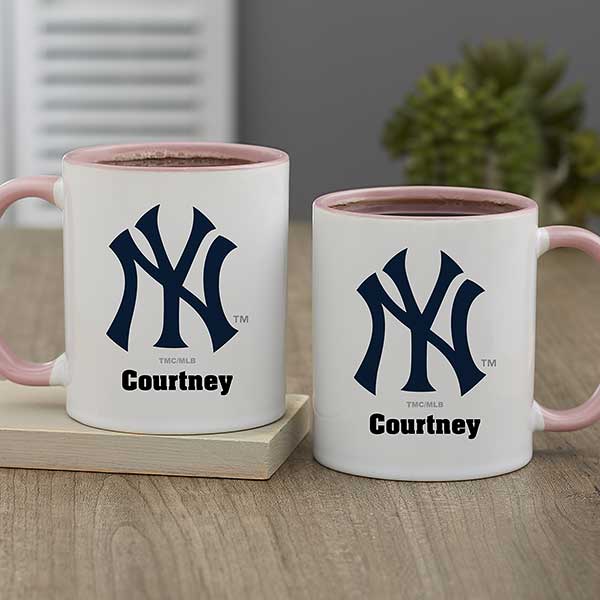 MLB New York Yankees Personalized Coffee Mug 11oz. - Pink