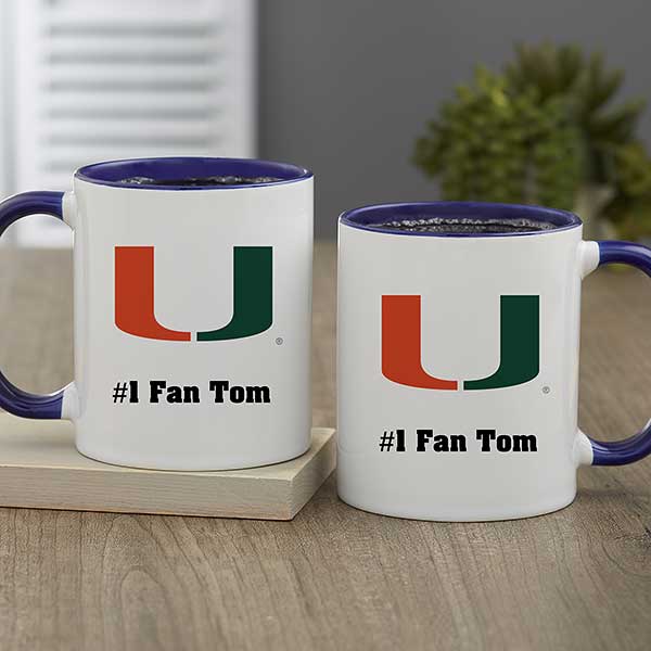 NCAA Miami Hurricanes Personalized Coffee Mugs - 33030