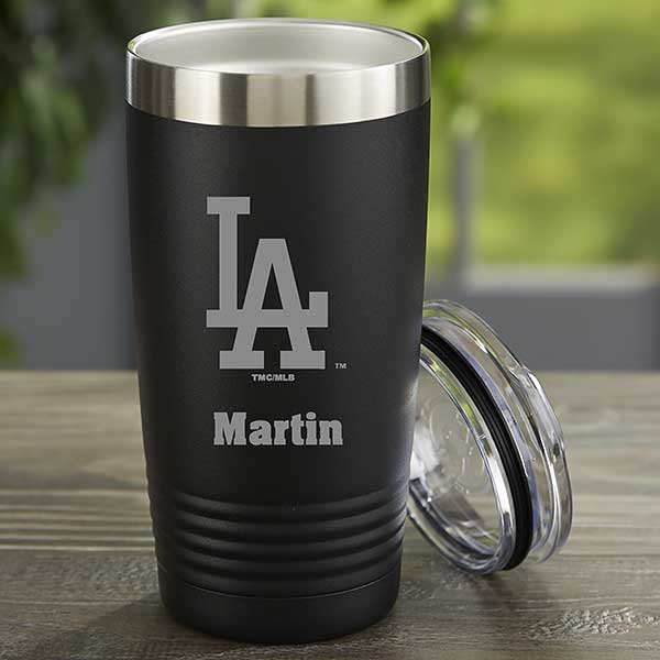 Custom Personalized Los Angeles Dodgers Logo Black 15 oz Ceramic