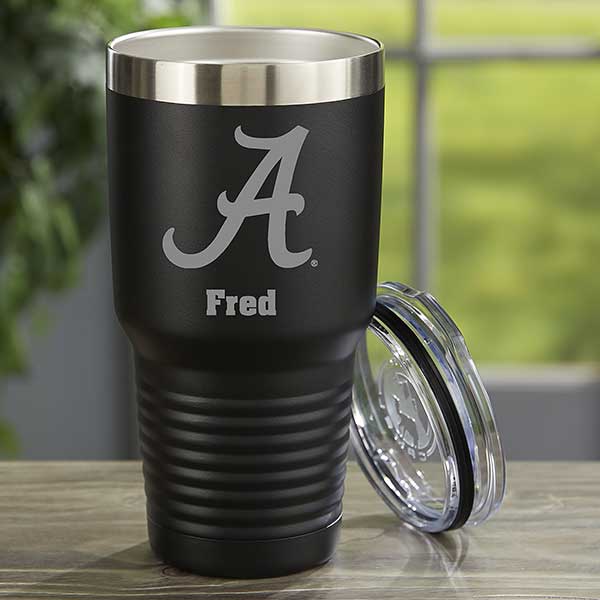 NCAA Alabama Crimson Tide Personalized 30oz Black Stainless Steel Tumbler