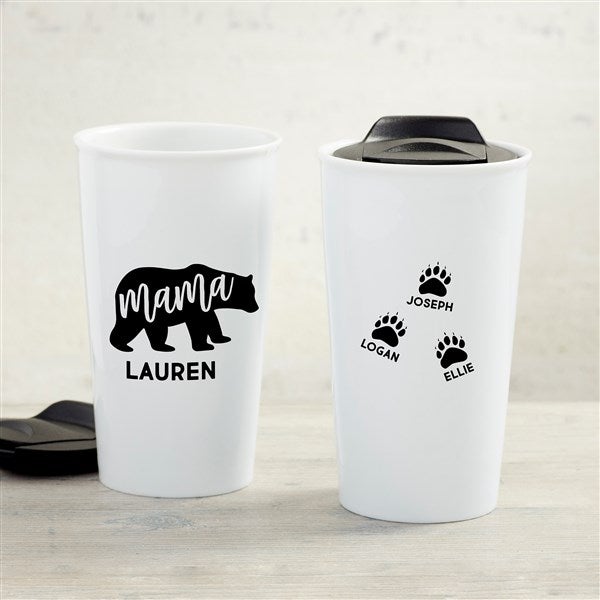 Mama Bear Personalized Double-Wall Ceramic Travel Mug - 33183