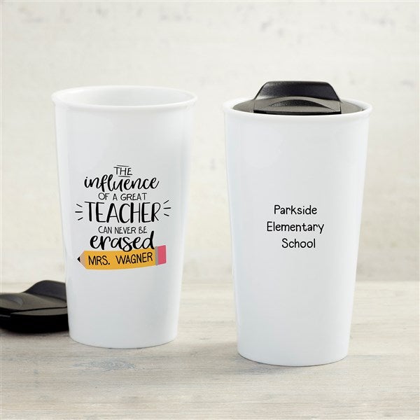 Influence of a Great Teacher Personalized Ceramic Travel Mug - 33190