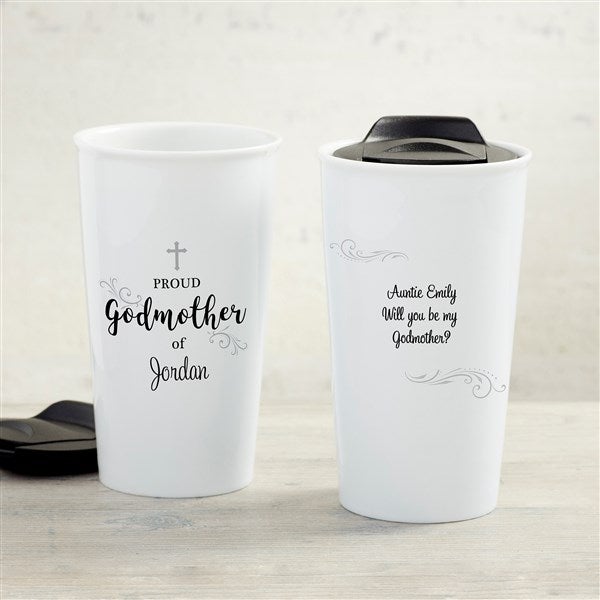 Godparent Personalized 12 oz Double-Wall Ceramic Travel Mug - 33193