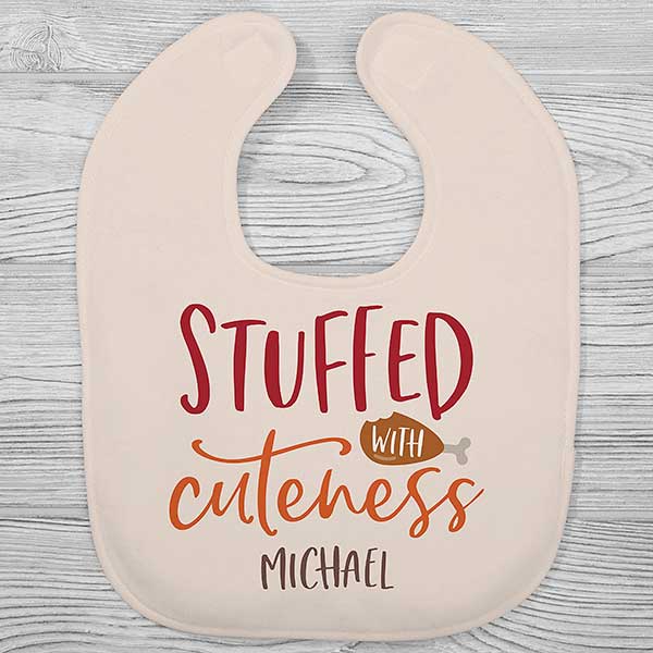 Stuffed With Cuteness Personalized Baby Bibs - 33243