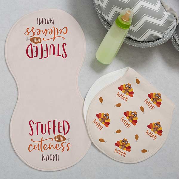 Stuffed With Cuteness Personalized Burp Cloths - 33244