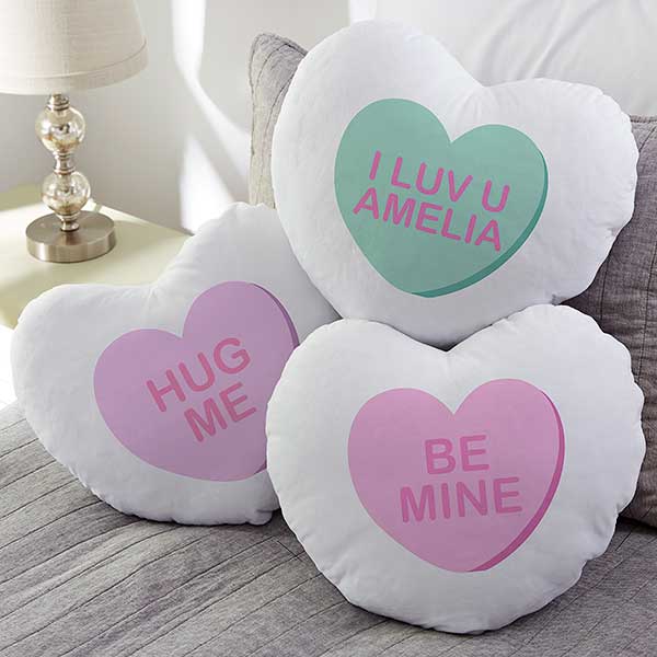 conversation heart pillow