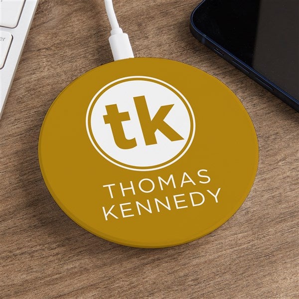 Modern Initials Personalized Wireless Charging Pad - 33255