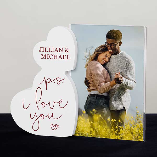 P.S. I Love You Personalized Wooden Hearts Photo Frame - 33269