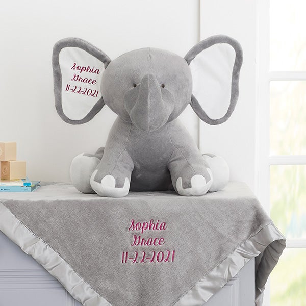 Personalised Luxury Embroidered Baby Blanket Fluffy & Soft FULL BIRTH DETAILS 