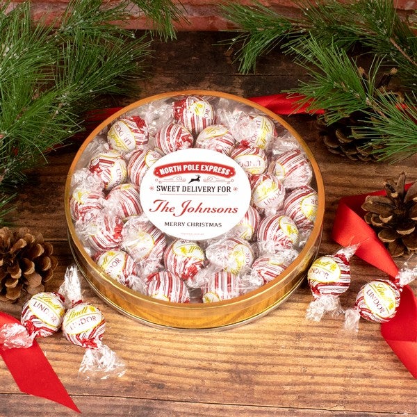 Special Delivery Personalized Lindt Peppermint Truffles Tin - 33307D