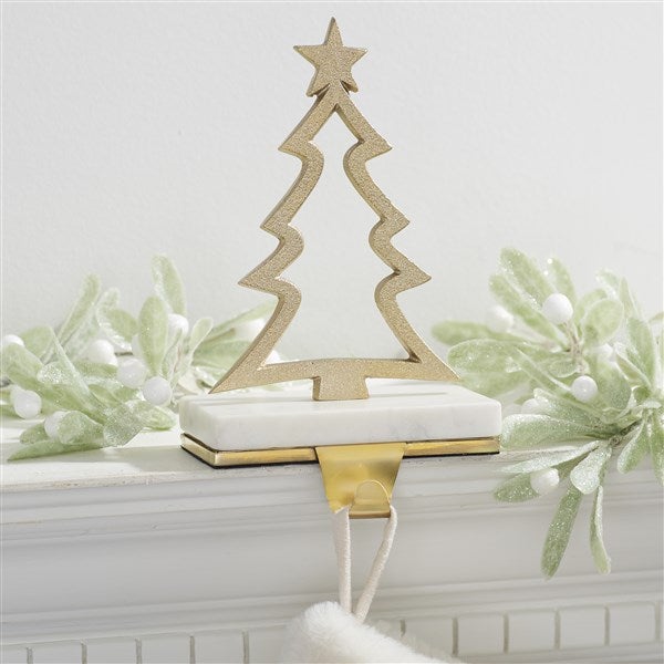 Metal & Marble Christmas Tree Stocking Holder