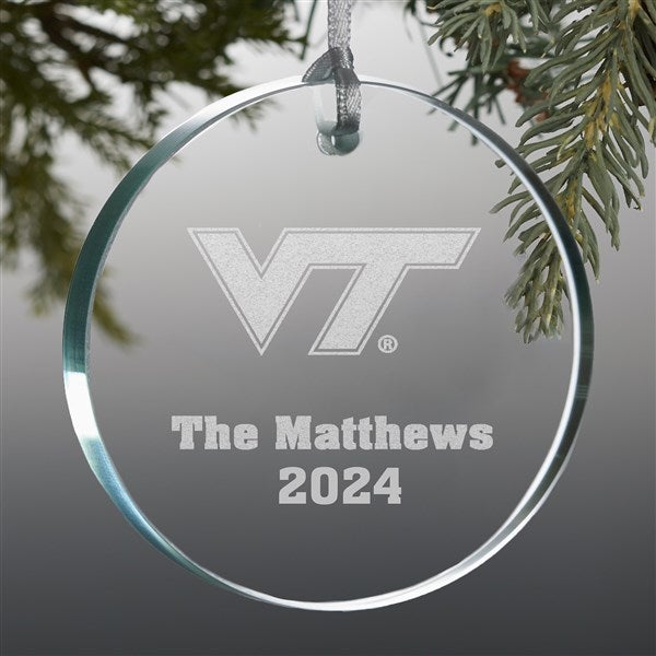 NCAA Virginia Tech Hokies Personalized Glass Ornaments - 33346