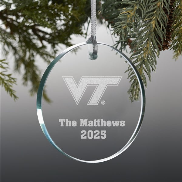 NCAA Virginia Tech Hokies Personalized Glass Ornaments - 33346