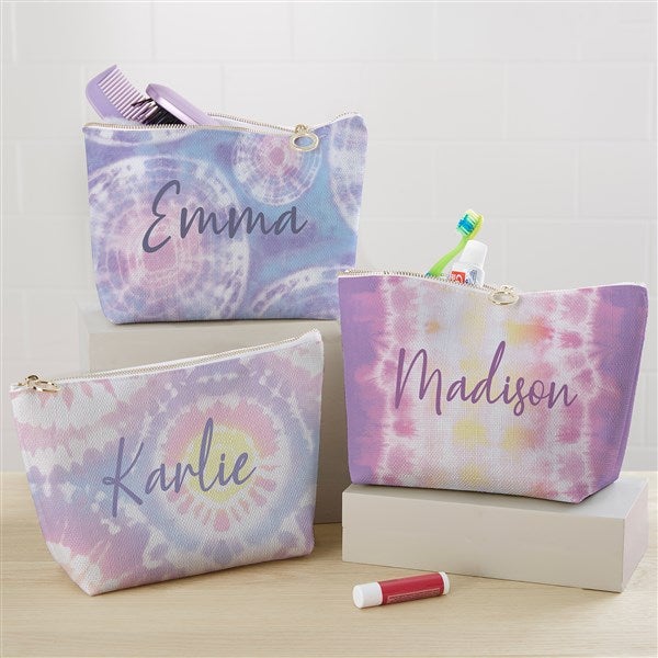 Pastel Tie Dye Personalized Makeup Bag - 33367