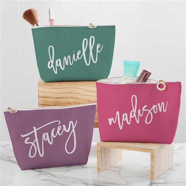 Trendy Script Personalized Makeup Bag  - 33373