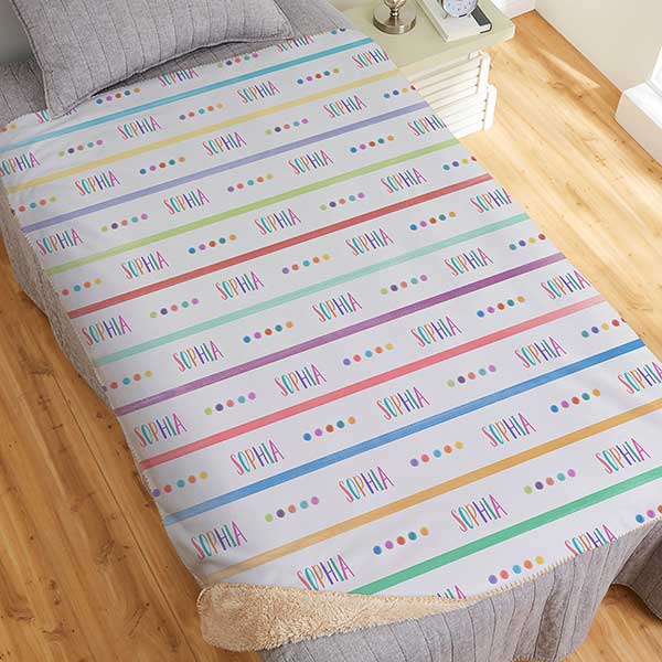 Watercolor Brights Personalized Kids' Name Blankets - 33396