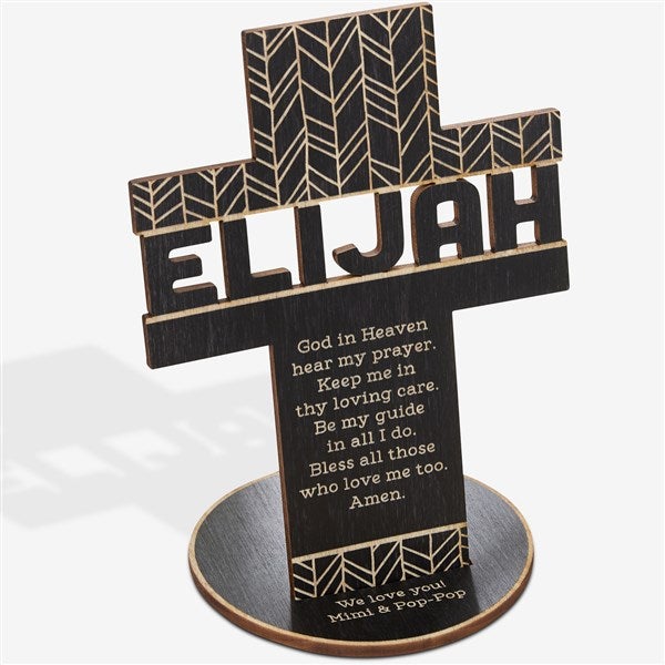 Bless This Child Personalized Wood Tabletop Cross - 33398