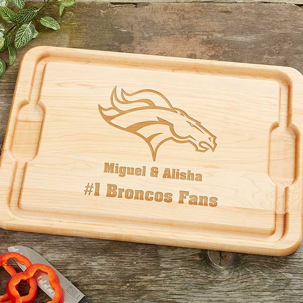 NFL Denver Broncos Personalized Maple Cutting Boards - 33407