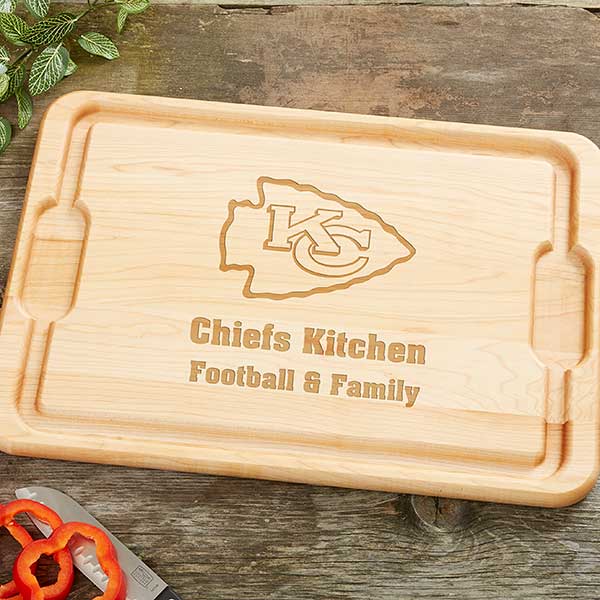 NFL Kansas City Chiefs Personalized Maple Cutting Boards - 33413