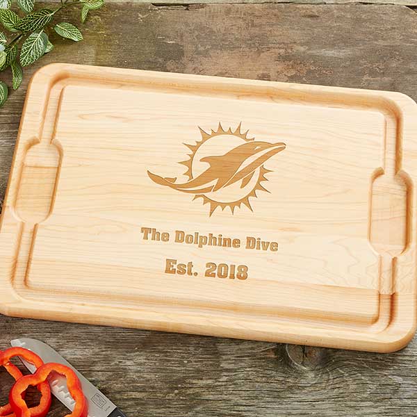 NFL Miami Dolphins Personalized Maple Cutting Boards - 33416