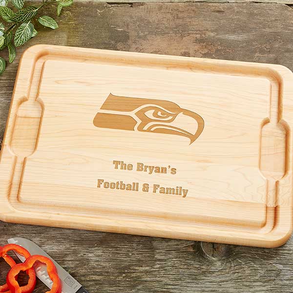 NFL Seattle Seahawks Personalized Maple Cutting Boards - 33426