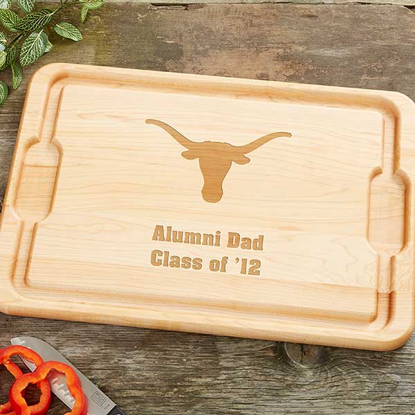 NCAA Texas Longhorns Personalized Maple Cutting Boards - 33436