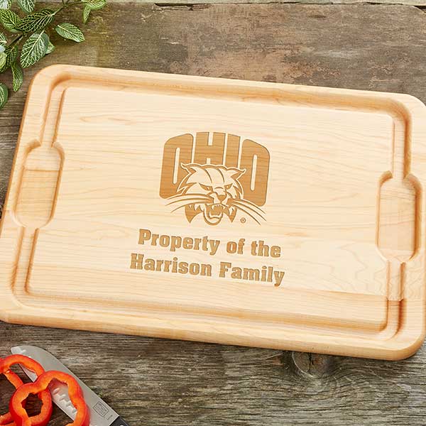 NCAA Ohio Bobcats Personalized Maple Cutting Boards - 33459