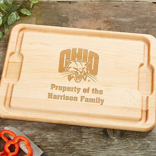 NCAA Ohio Bobcats Personalized Maple Cutting Boards - 33459