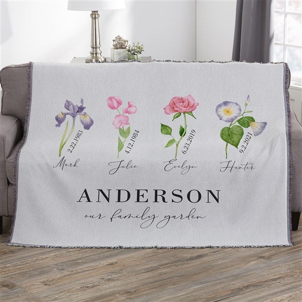 Personalized Birth Month Flower Blankets - 33461