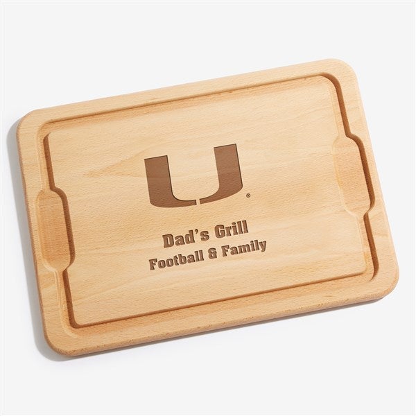 NCAA Miami Hurricanes Personalized Maple Cutting Boards - 33476