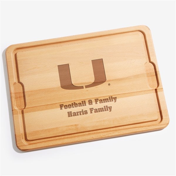 NCAA Miami Hurricanes Personalized Maple Cutting Boards - 33476