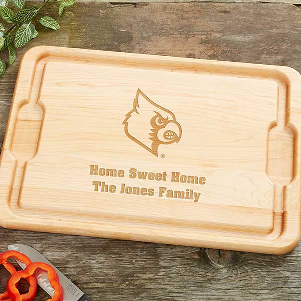 NCAA Louisville Cardinals Personalized Maple Cutting Boards - 33489